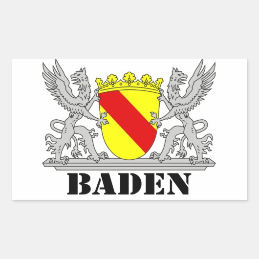 Baden Wappen mit Schrift Baden Rechthoekige Sticker (Voorkant)