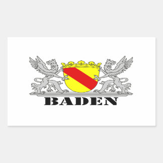 Baden Wappen mit Schrift Baden Rechthoekige Sticker