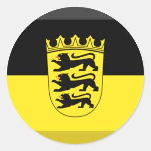 Baden-Wuerttemberg Flag Gem Ronde Sticker