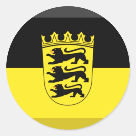 Baden-Wuerttemberg Flag Gem Ronde Sticker (Voorkant)