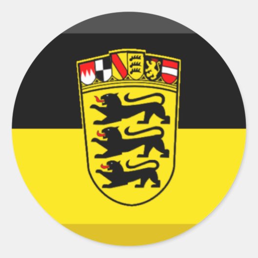 Baden-Wuerttemberg Flag Gem Ronde Sticker (Voorkant)