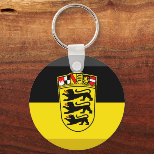 Baden-Wuerttemberg Flag Gem Sleutelhanger (Voorkant)