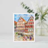 Baden Wurttemberg Duitsland Travel Place Waterverf Briefkaart (Staand voorkant)