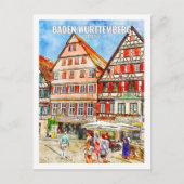 Baden Wurttemberg Duitsland Travel Place Waterverf Briefkaart (Voorkant)