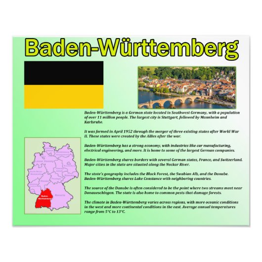 Baden-Württemberg Foto Afdruk (Voorkant)