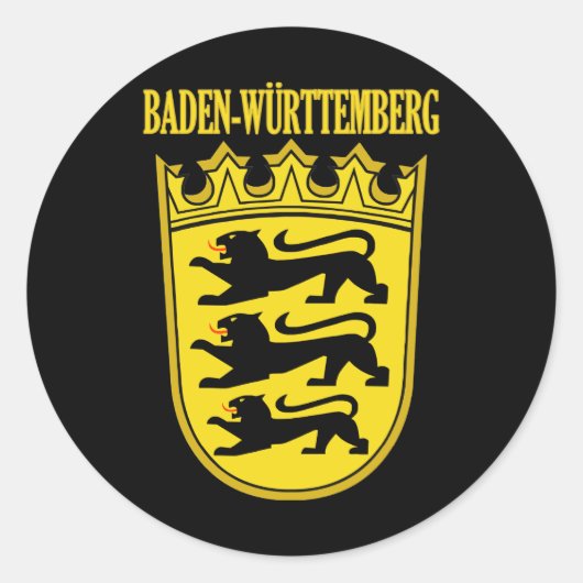 Baden-Wurttemberg Ronde Sticker (Voorkant)