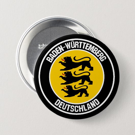 Baden-Württemberg Round Emblem Ronde Button 7,6 Cm (Voorkant /achterkant)