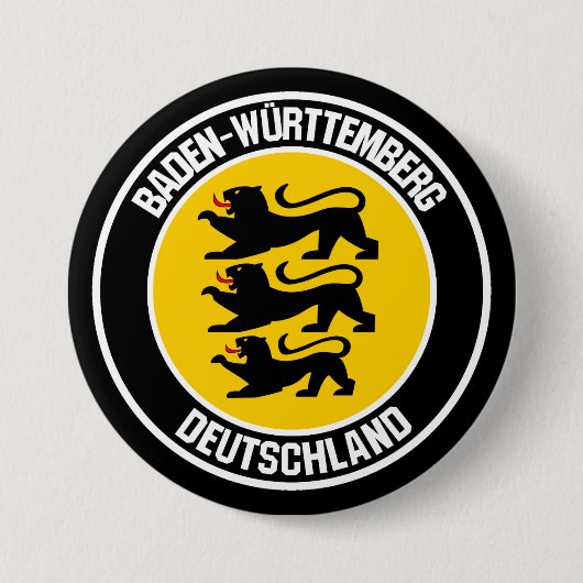 Baden-Württemberg Round Emblem Ronde Button 7,6 Cm (Voorkant)