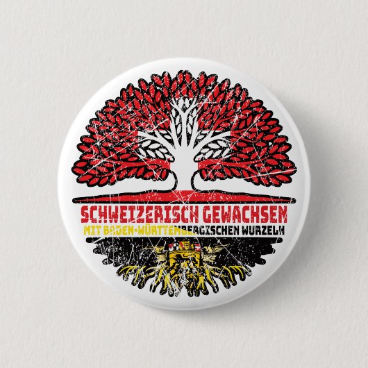 Baden-Württemberg Schweizer Schweiz Baum Ronde Button 5,7 Cm (Voorkant)