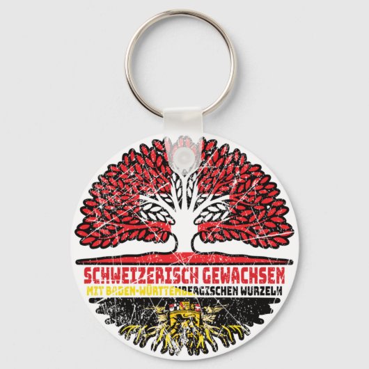 Baden-Württemberg Swiss Baum Sleutelhanger (Voorkant)