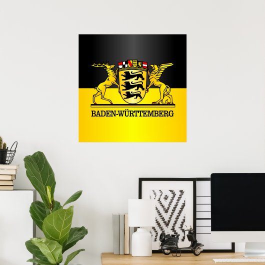 Baden-Wurttemberg Wappen Poster (Thuiskantoor)