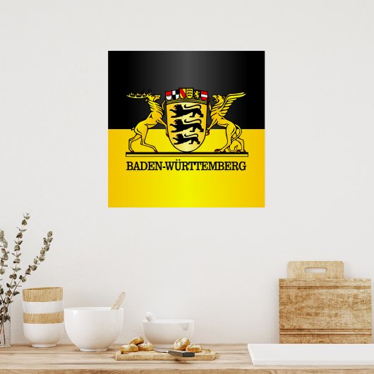 Baden-Wurttemberg Wappen Poster (Keuken)