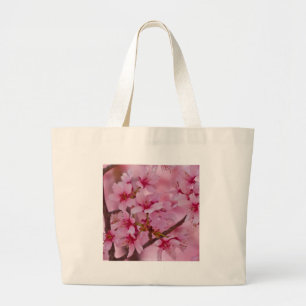 Badend in Roze Japanse Kersenbloesem Grote Tote Bag
