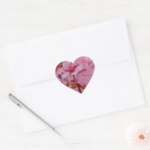 Badend in Roze Japanse Kersenbloesem Hart Sticker (Envelop)