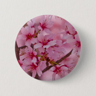 Badend in Roze Japanse Kersenbloesem Ronde Button 5,7 Cm