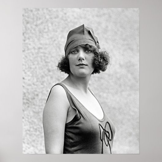 Badend Schoonheid Portret, 1922. Oude Foto Poster (Voorkant)