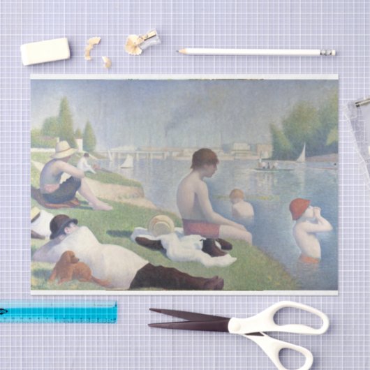 Badende Bathers Seurat Siedenpapier Decoupage Tissuepapier (Craft)