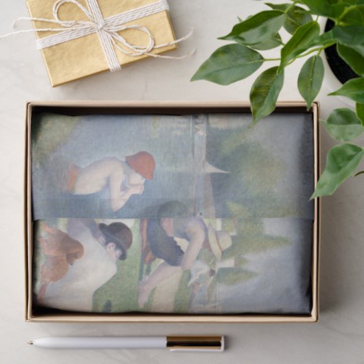 Badende Bathers Seurat Siedenpapier Decoupage Tissuepapier (Geschenk)