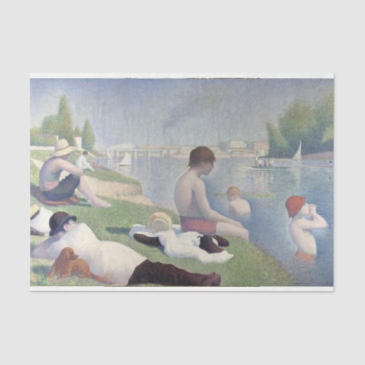 Badende Bathers Seurat Siedenpapier Decoupage Tissuepapier (Voorkant)
