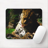 badende luipaard muismat (Met muis)