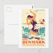 Badende meisjes in Denemarken Briefkaart (Voorkant / Achterkant)