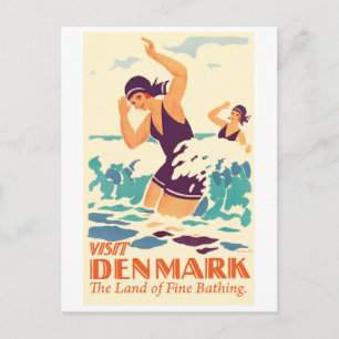 Badende meisjes in Denemarken Briefkaart
