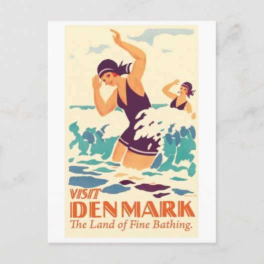 Badende meisjes in Denemarken Briefkaart (Voorkant)