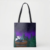 Badende panda beer tote bag (Voorkant)