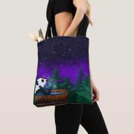 Badende panda beer tote bag
