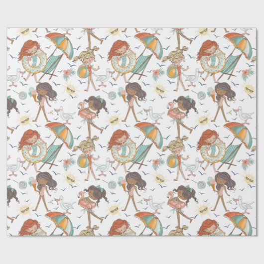 Badende Schoonheden Inpakpapier (Vlak)