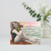 Badende schoonheden van de afgelopen Florida Kerst Feestdagenkaart (Staand voorkant)