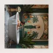 Badende vrouw in Art Deco badkamer Legpuzzel (Horizontaal)