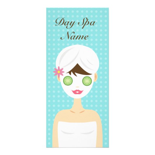 Badende vrouw met gezichts-maskerservice menu (Voorkant)