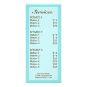 Badende vrouw met gezichts-maskerservice menu (Achterkant)