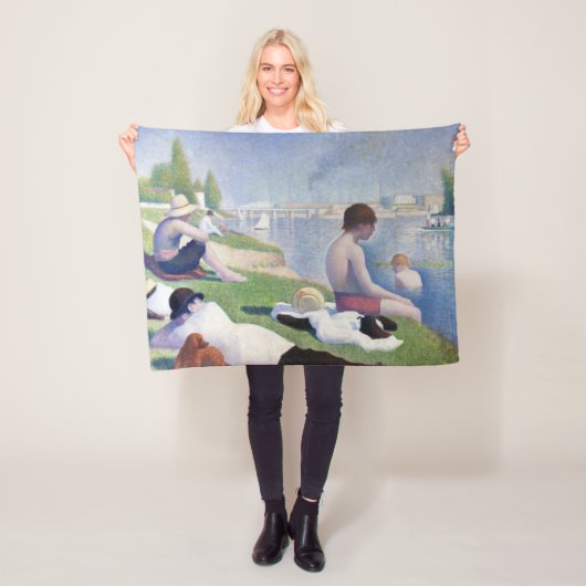 Badenden bij Asnières, Seurat Fleece Deken (In situ)