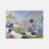Badenden bij Asnières, Seurat Fleece Deken (Voorkant (Horizontaal))