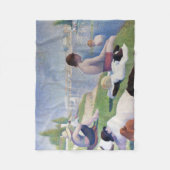 Badenden bij Asnières, Seurat Fleece Deken (Voorkant)