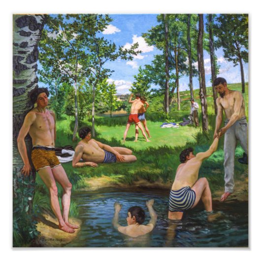 Badenden | Frédéric Bazille | Foto Afdruk (Voorkant)