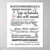 Badezimmerregeln - Regeln fürs Bad Poster (Voorkant)
