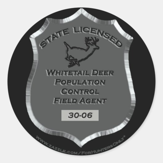 Badge # 30-06 Whitetail Herten Field Agent, Sticke Ronde Sticker (Voorkant)