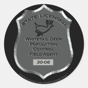 Badge # 30-06 Whitetail Herten Field Agent, Sticke Ronde Sticker