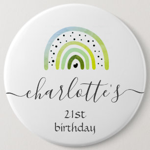 Badge aanpassen - Regenboog Groen Ronde Button 6,0 Cm
