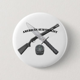 Badge AMERICAN SURVIVALIST Ronde Button 5,7 Cm