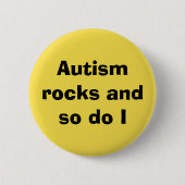 Badge Autism Awareness Autism Rocks Ronde Button 5,7 Cm (Voorkant)