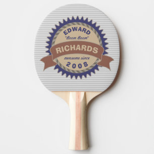 Badge Banner Monogram Bruin Blauwe Logo Gray Strip Tafeltennisbatje