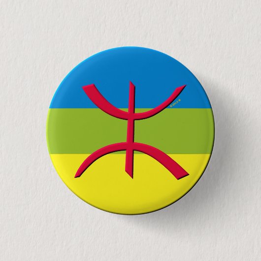 badge berbere amazigh ronde button 3,2 cm (Voorkant)