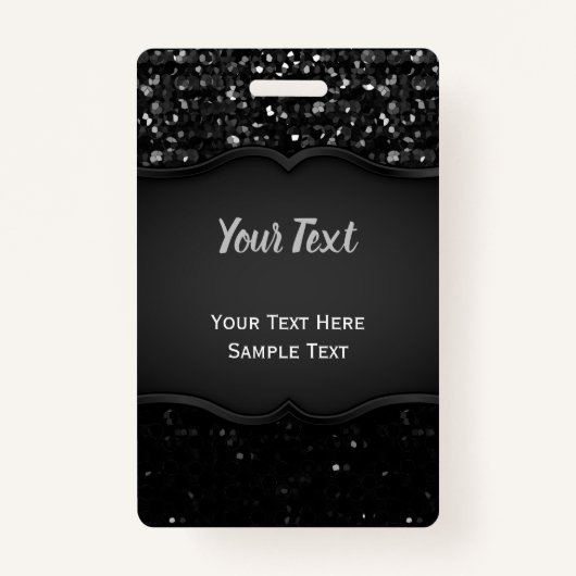 Badge Black Crystal Bling Strass (Voorkant)