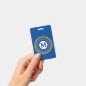 Badge - Blauw - Gepersonaliseerd - Initiaal toevoe (Handheld)