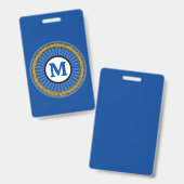 Badge - Blauw - Gepersonaliseerd - Initiaal toevoe (Voor- en achterkant)