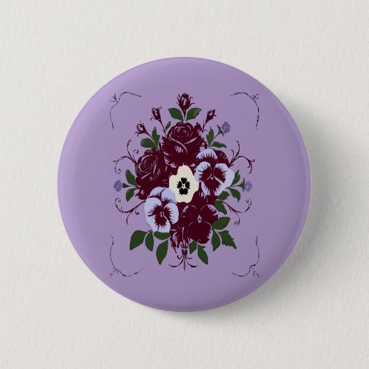 Badge - Bouquet de Violettes Ronde Button 5,7 Cm (Voorkant)